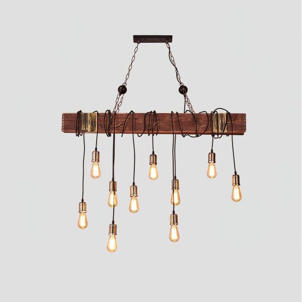 wood hanging multi chandelier