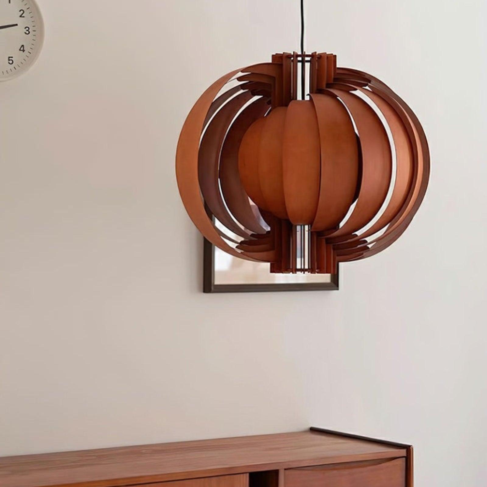 wooden lantern pendant lamp