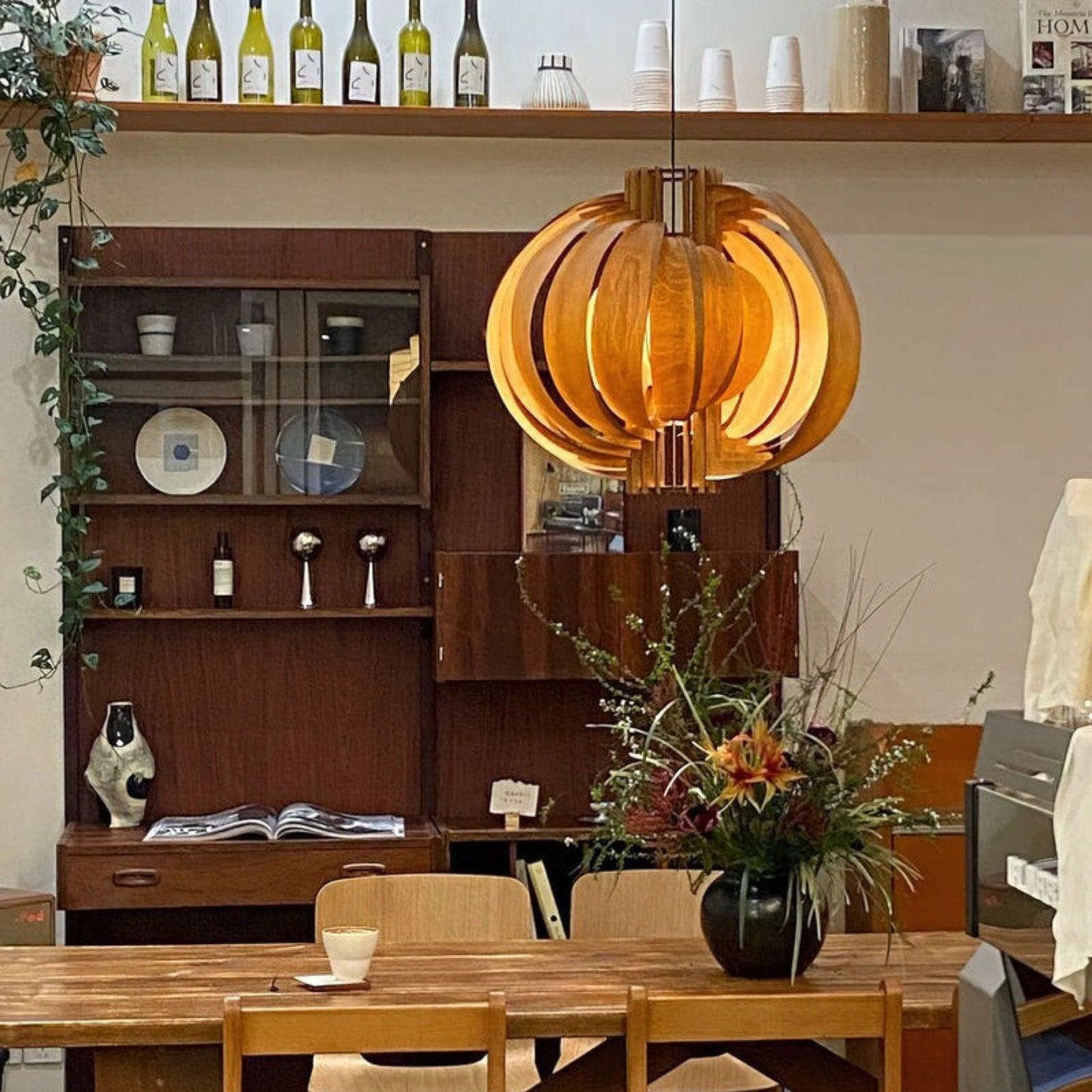 wooden lantern pendant lamp