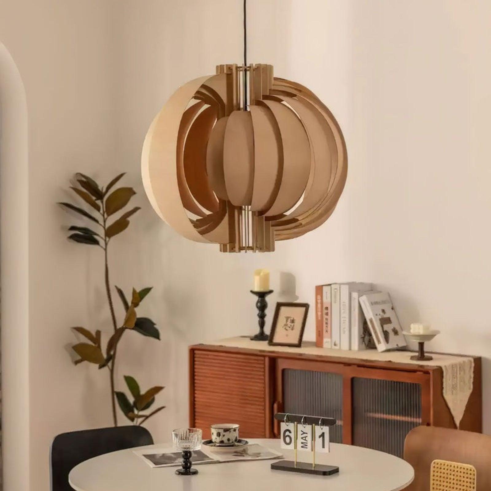 wooden lantern pendant lamp