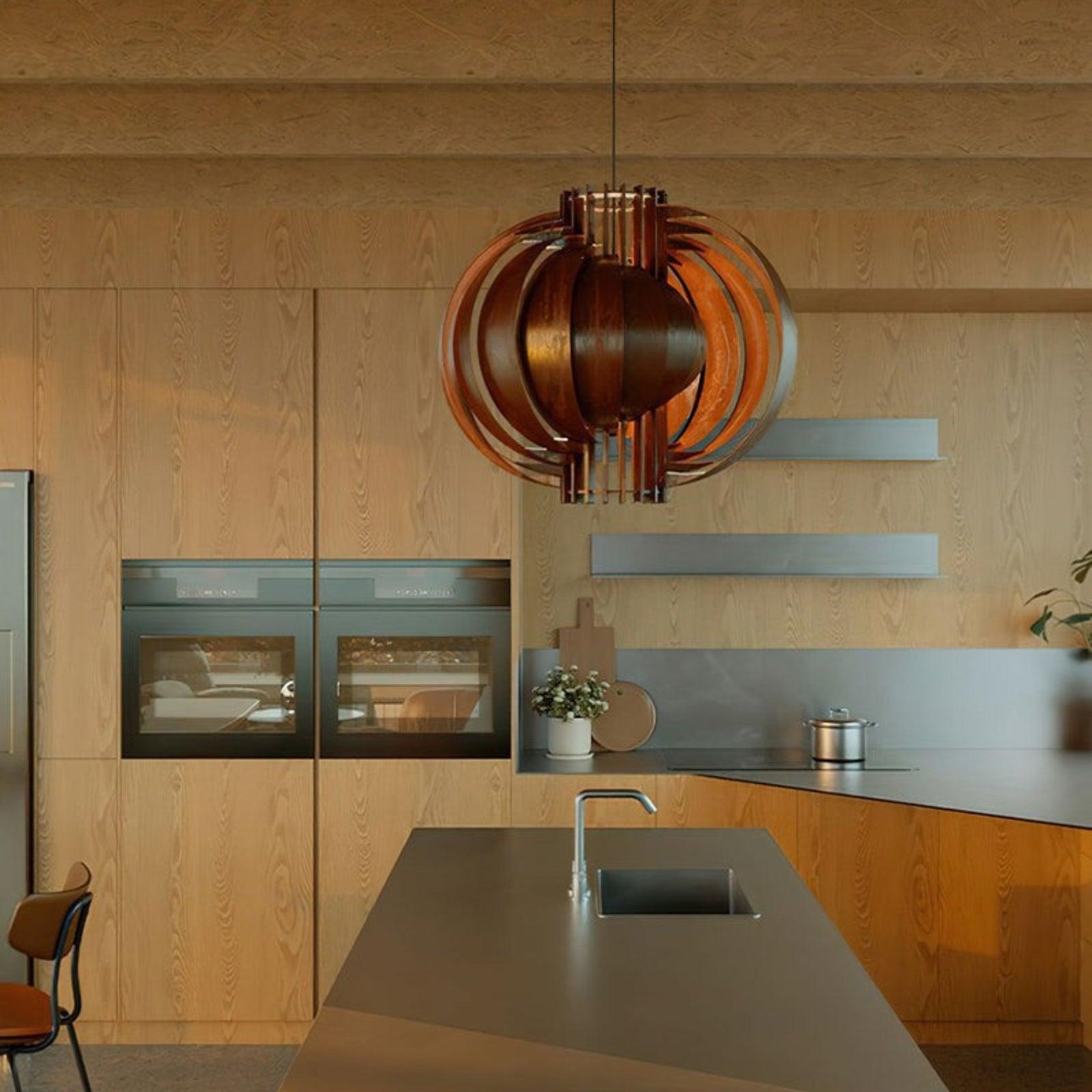 wooden lantern pendant lamp