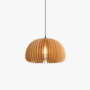 wooden pumpkin pendant lamp