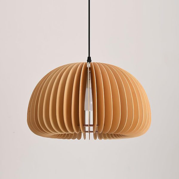 wooden pumpkin pendant lamp
