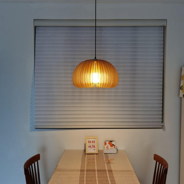 wooden pumpkin pendant lamp