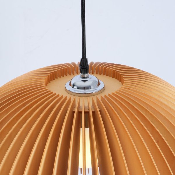 wooden pumpkin pendant lamp