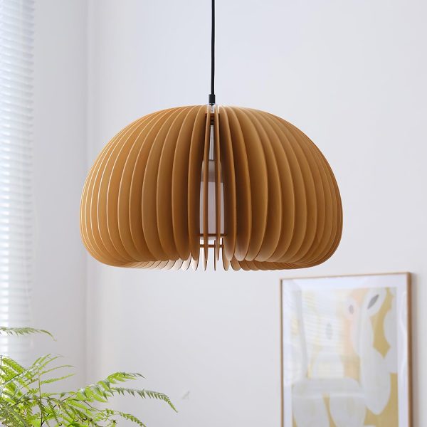 wooden pumpkin pendant lamp