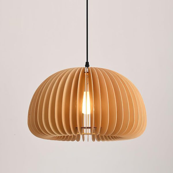 wooden pumpkin pendant lamp