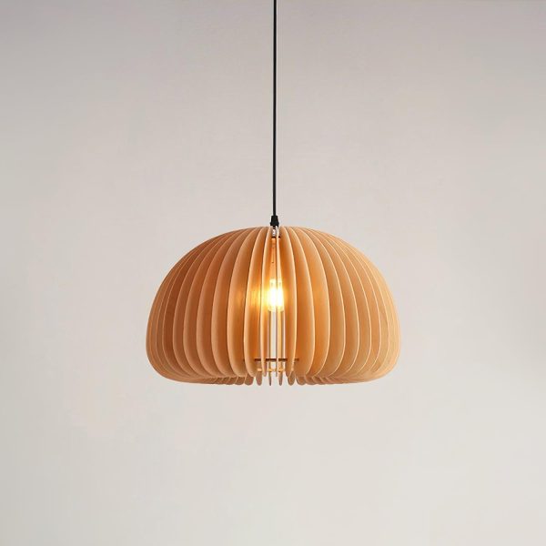 wooden pumpkin pendant lamp
