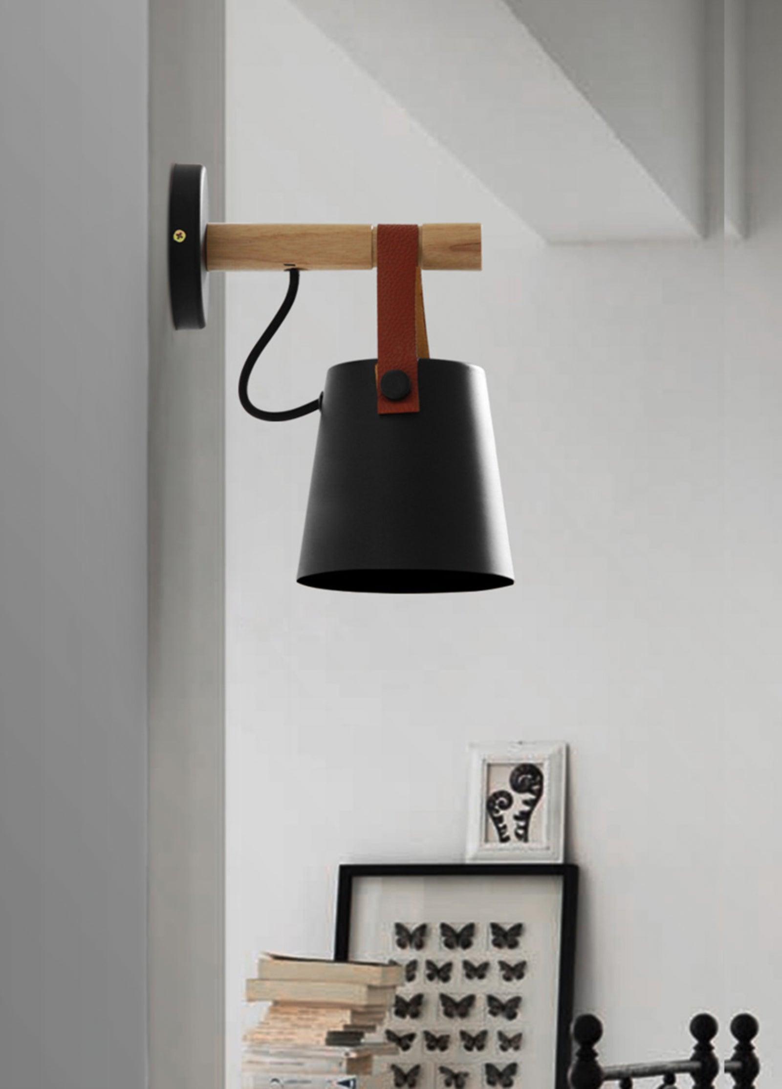 wooden stake wall light