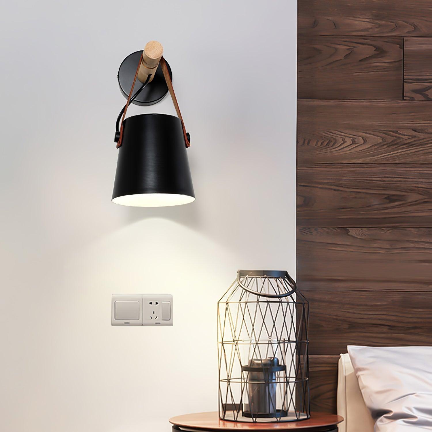 wooden stake wall light