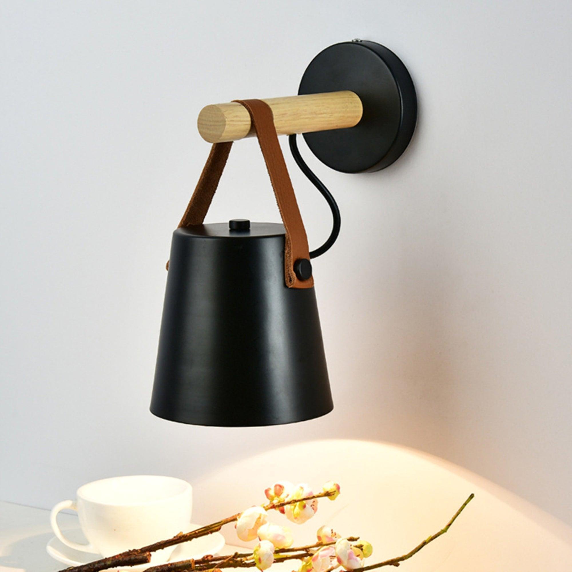wooden stake wall light