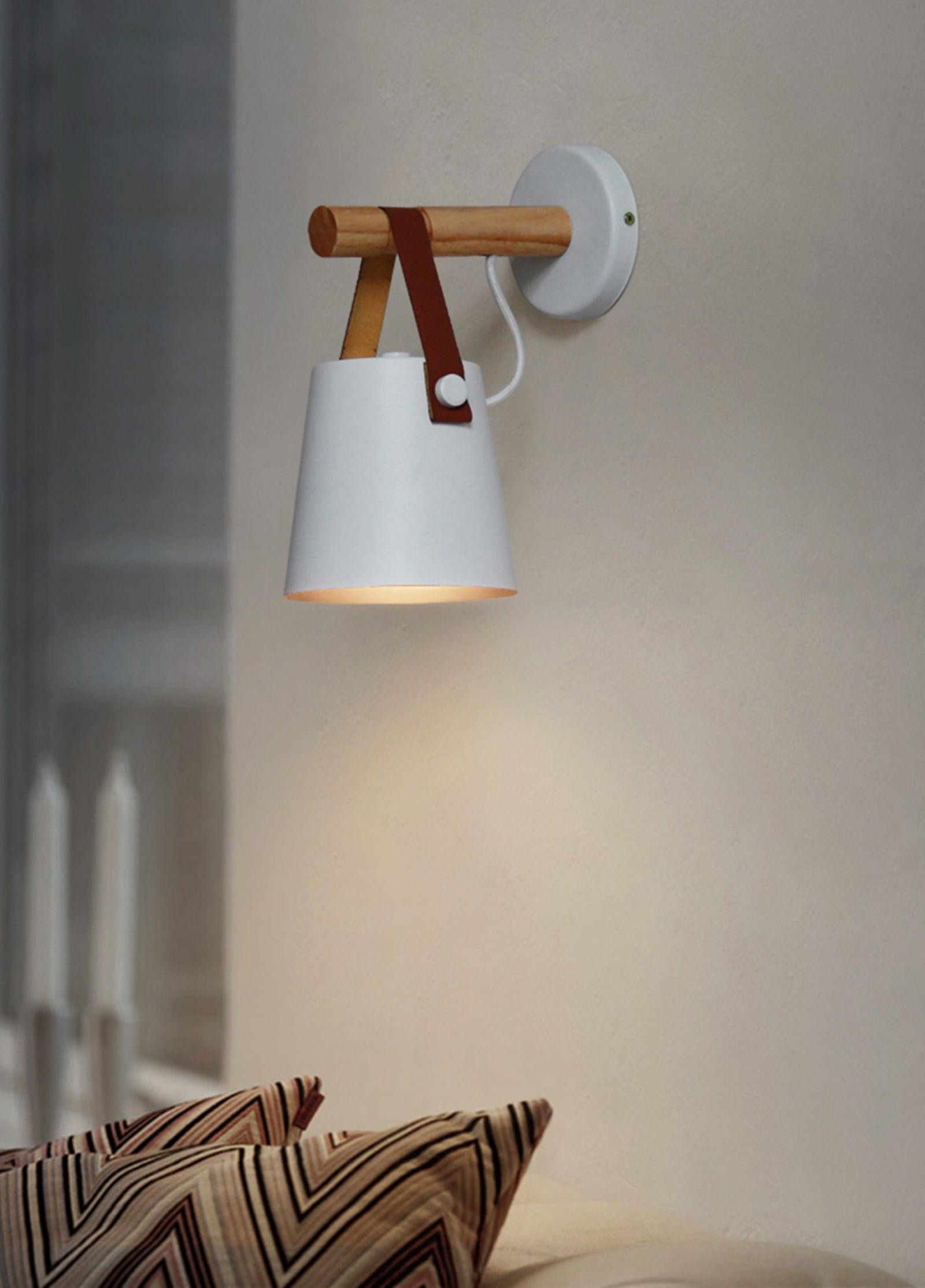 wooden stake wall light