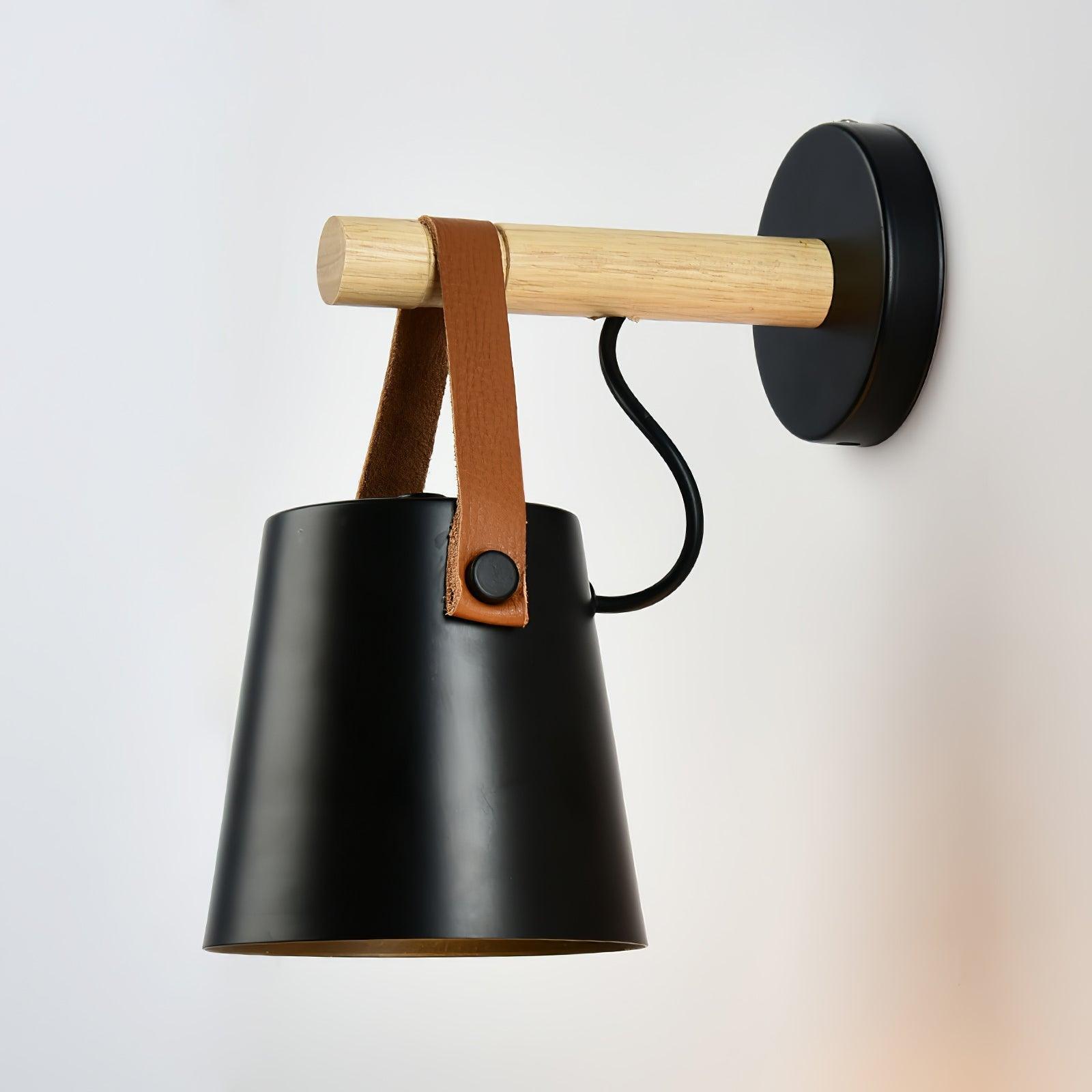 wooden stake wall light