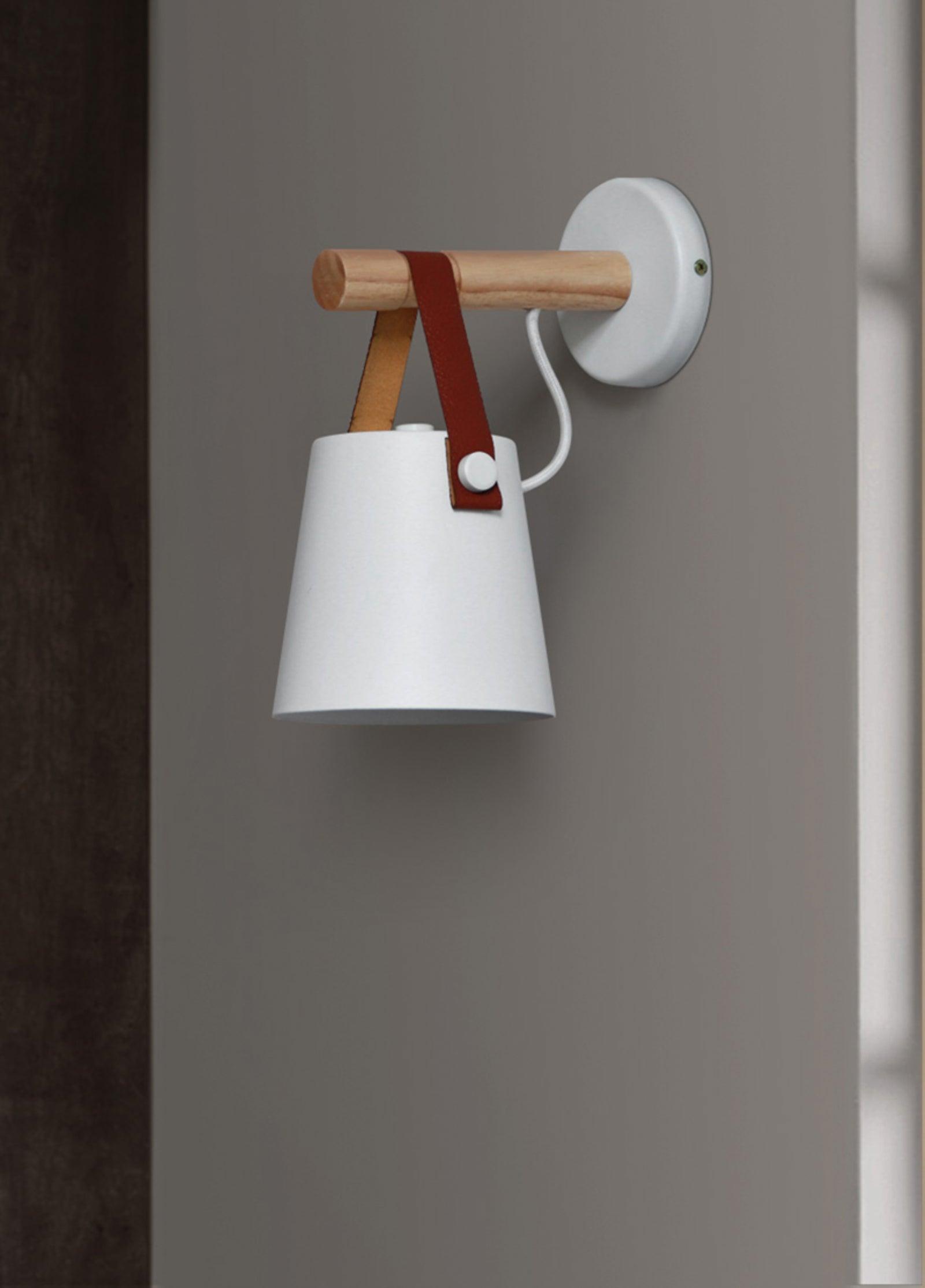 wooden stake wall light