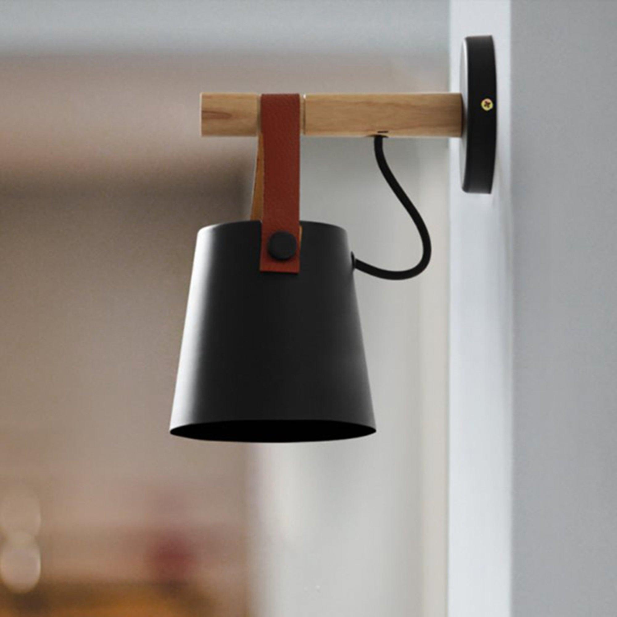 wooden stake wall light