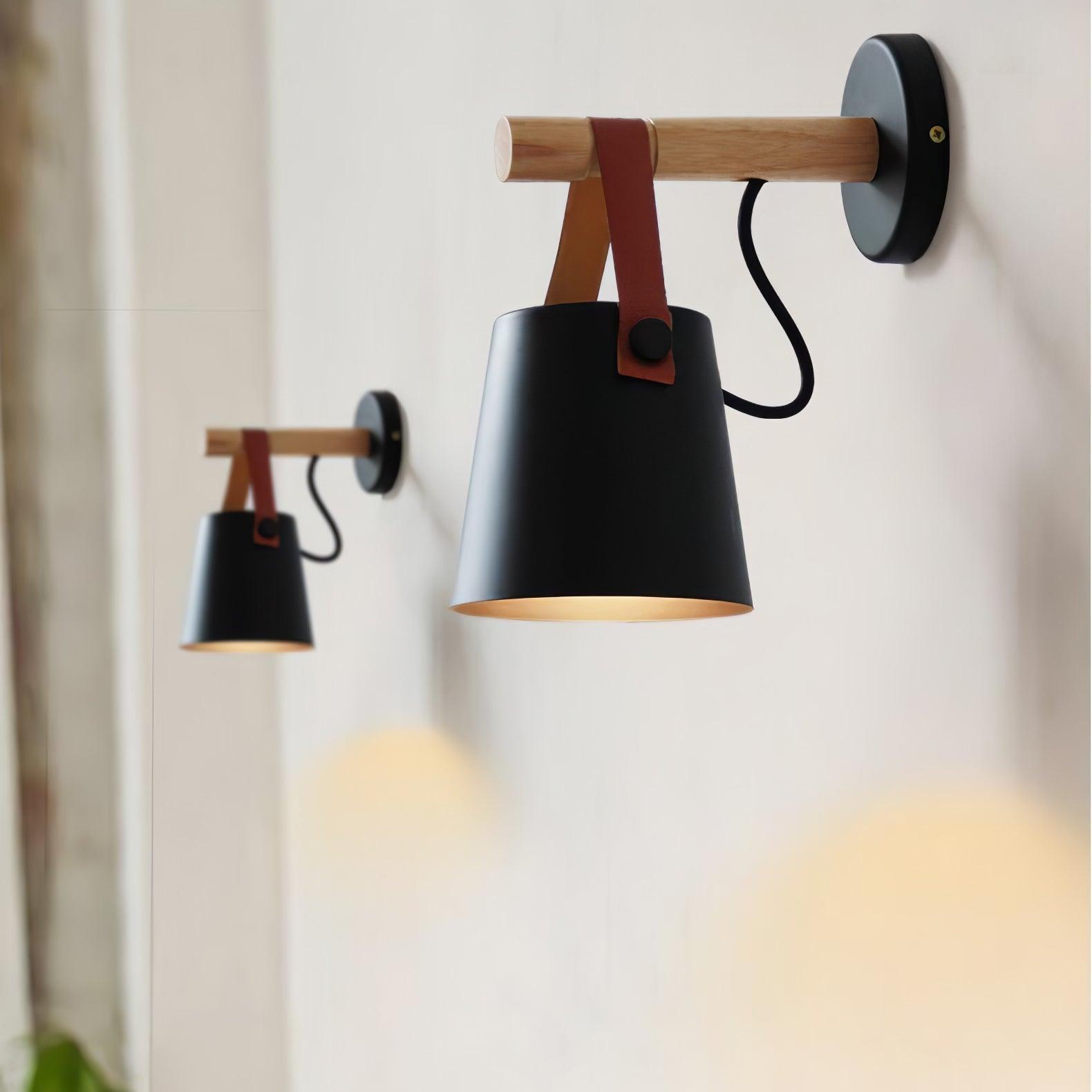 wooden stake wall light