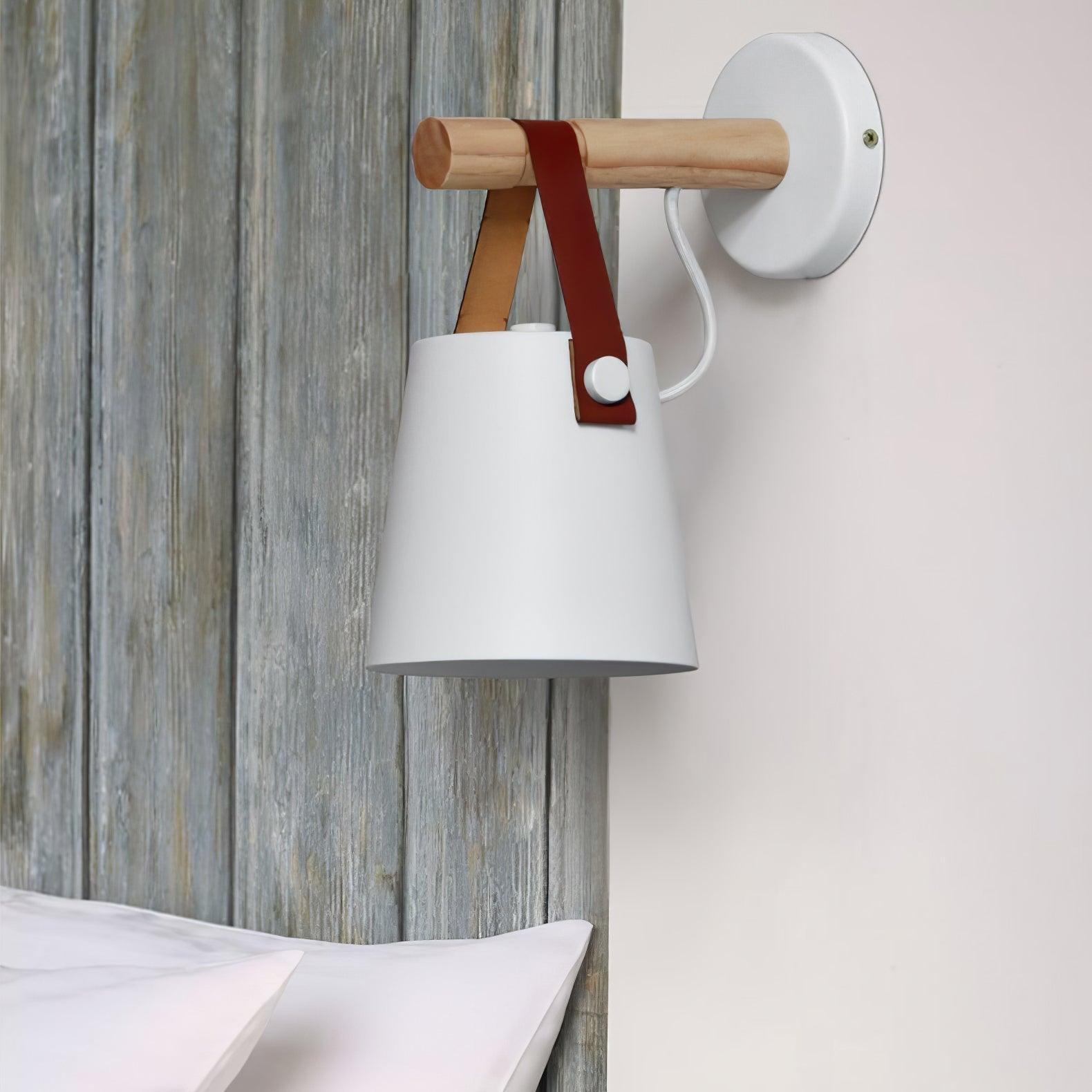 wooden stake wall light